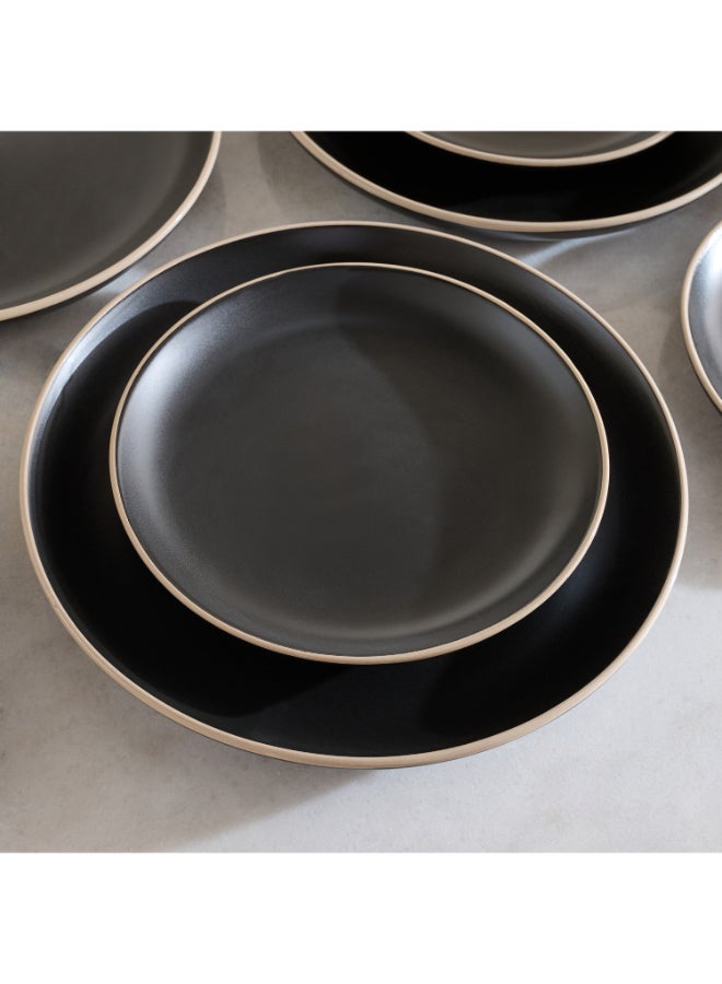 Home Box Eleganza 12-Piece Dinner Set - Black and Gold - Image 3